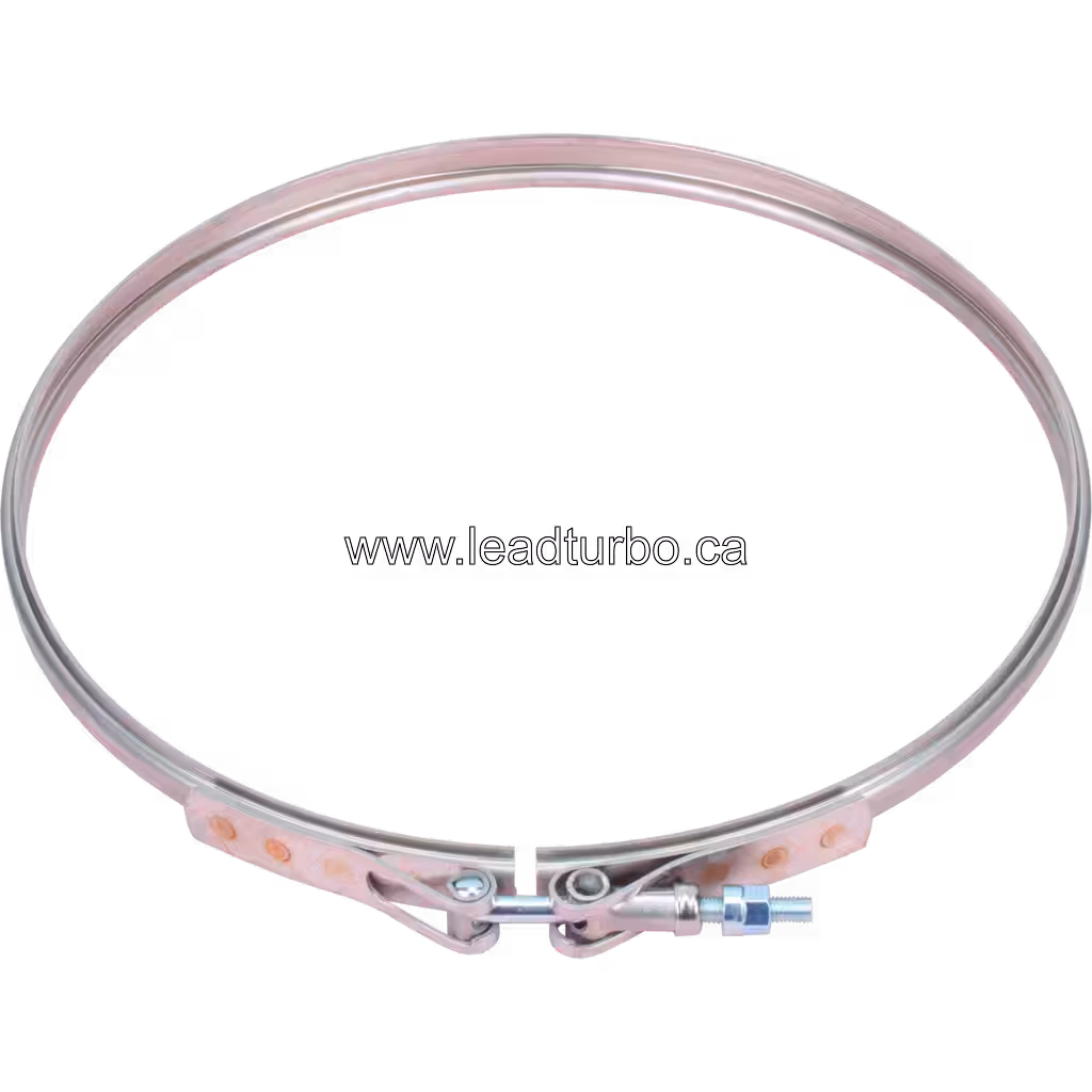 Silver metal V-band with adjustable threaded rod fastener