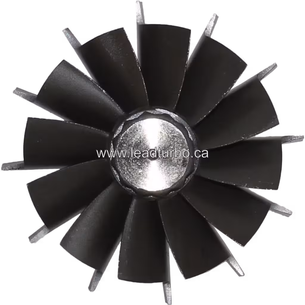 Side profile of J96 turbine wheel assembly with machined shaft