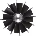 Side profile of J96 turbine wheel assembly with machined shaft