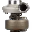 Front view of 4036158 HX35 turbocharger showing compressor inlet and turbine outlet