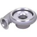 Aftermarket HX55W compressor housing bottom view with machined ports