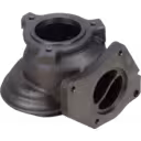 Top view of cast metal turbine housing for Renault F4R