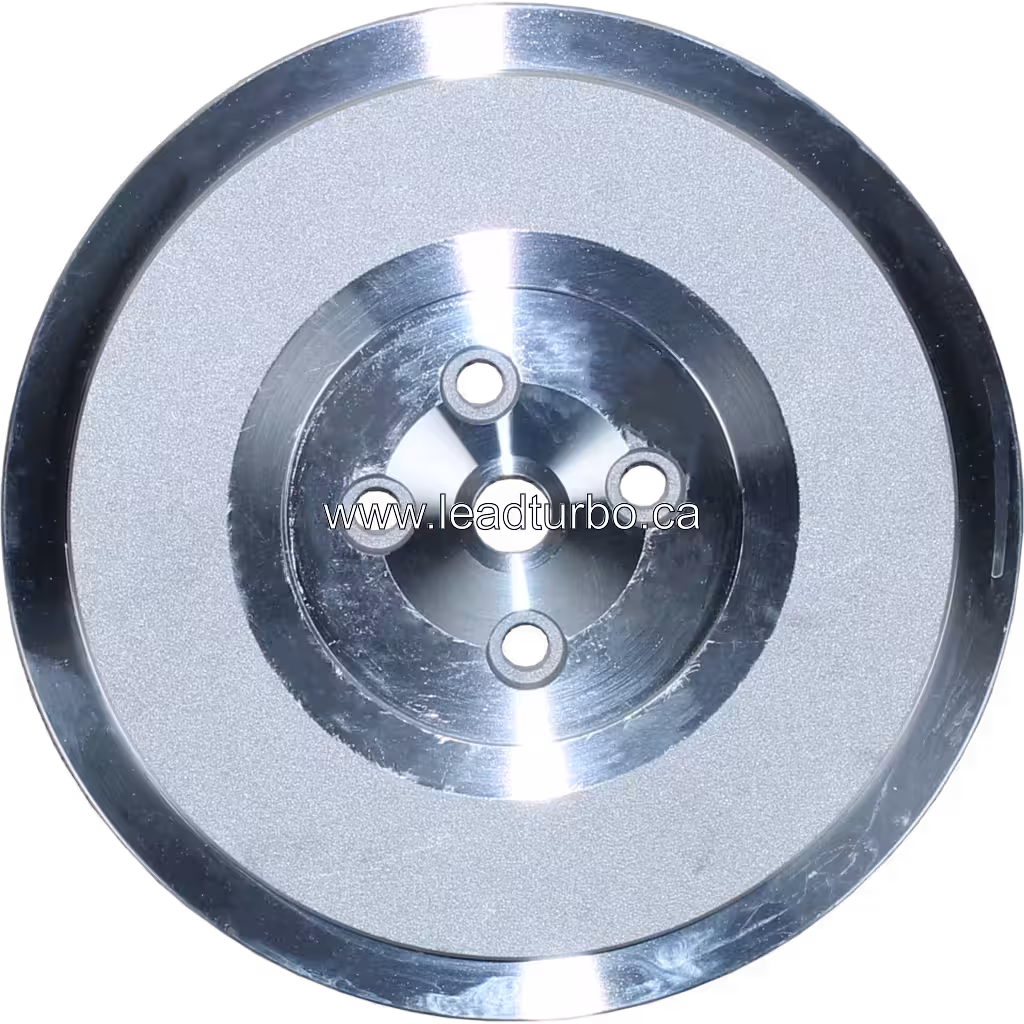 Bottom view of GT2556 back plate showing radial support ribs