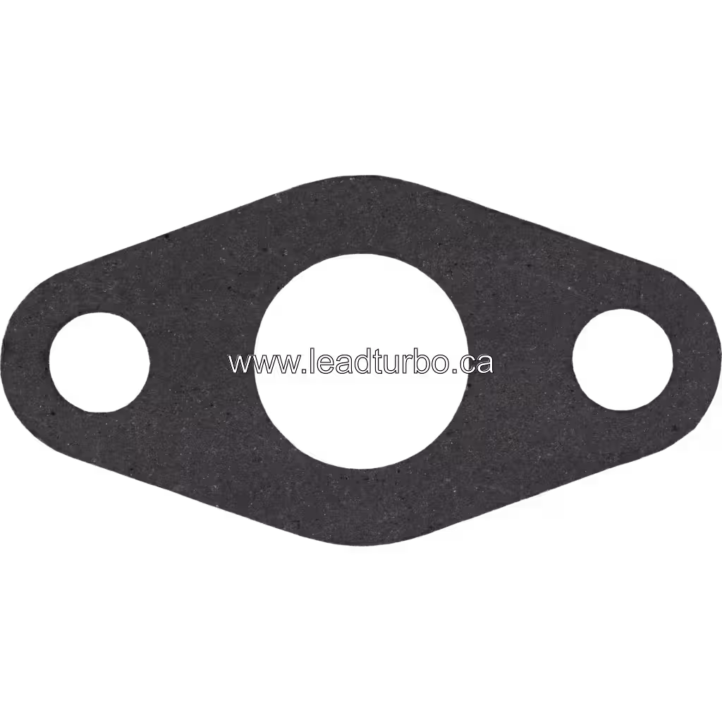 Dark grey oval turbo gasket with two side bolt holes