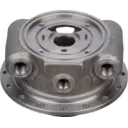 Vue de dessus de la carcasse de roulements turbo avec flange et alésage central