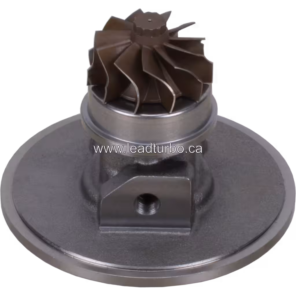 Vue du dessous du core turbo MAN D2866LF avec roue turbine visible
