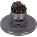 Vue du dessous du core turbo MAN D2866LF avec roue turbine visible