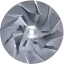 Roue de compresseur turbo TBP418 avec aubes radiales et moyeu hexagonal