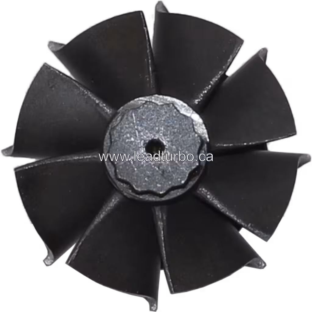 Vue de dessus de la roue de turbine J96 avec aubes radiales