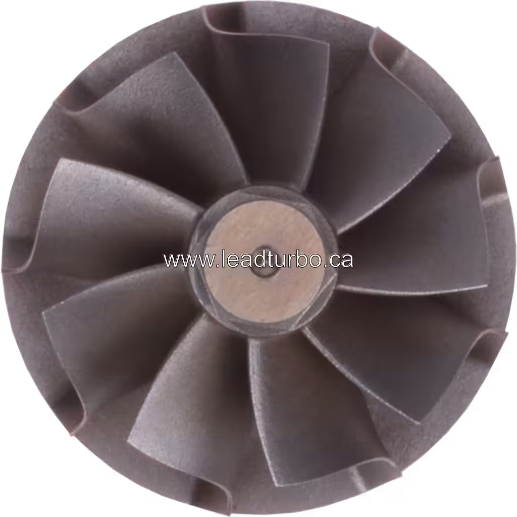 Roue turbine métallique grise avec aubes radiales