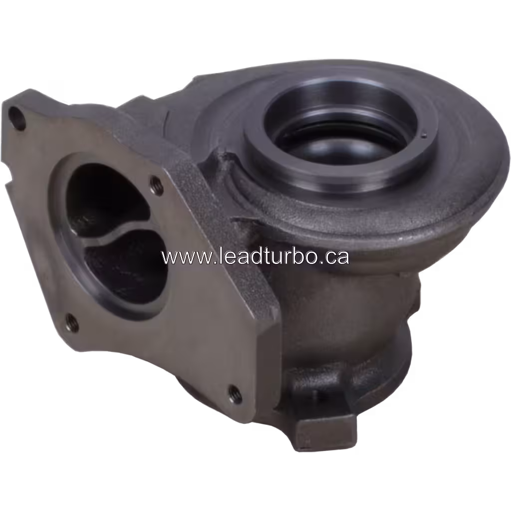 Turbine housing TD04 49377-07300 TH vue de dessous à 45 degrés
