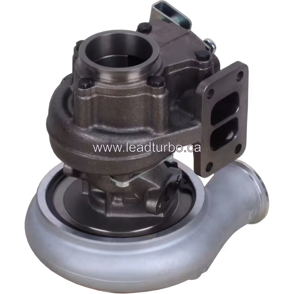 Turbocompresseur 3595159 HX35W pour Cummins 6BTAA bottom 45 degree view