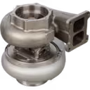 Turbocompresseur 6502-52-5020 vue de bas avec bride d'échappement et collier de serrage