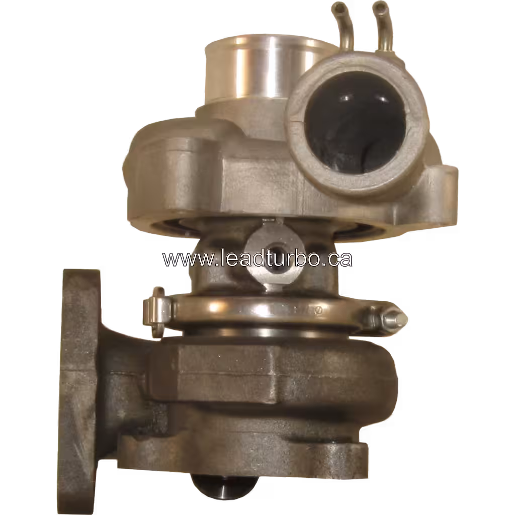 Turbocompresseur TD04 49177-02511 vue avant avec entrée d'échappement à bride