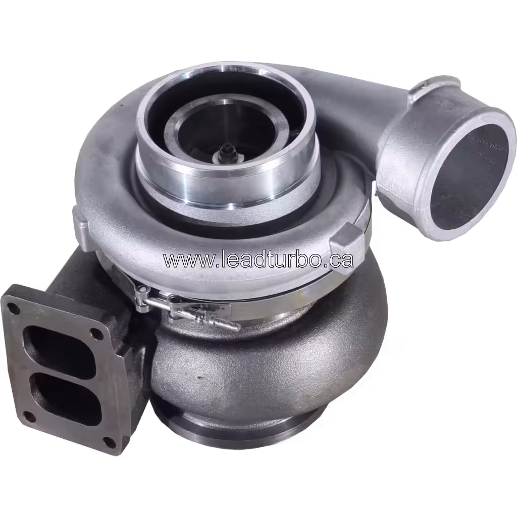 Vue avant du turbocompresseur pour camions Freightliner et Kenworth