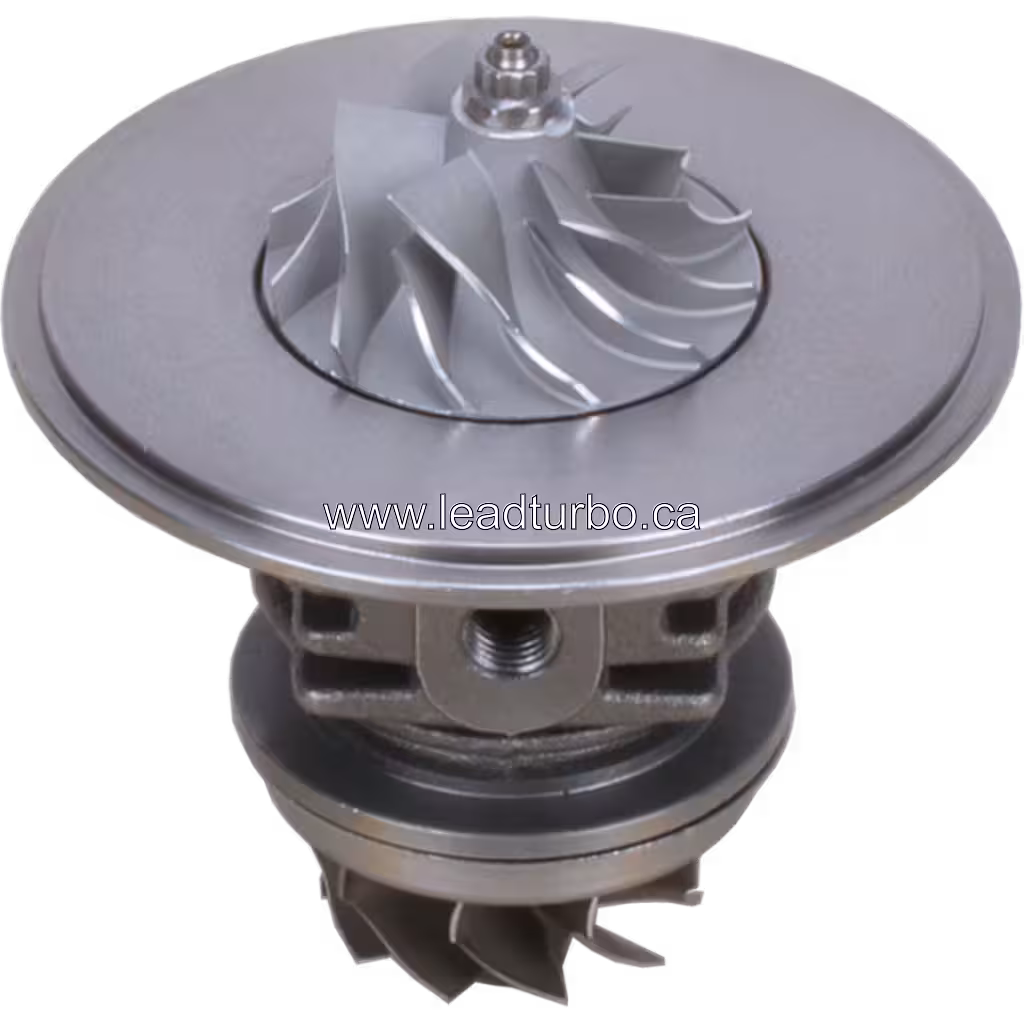 45-degree top view of TB2818 compressor wheel on JAC turbo core
