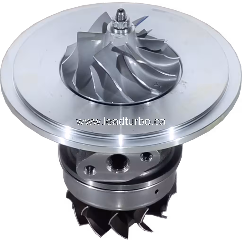 TO4E turbocharger CHRA top view showing cast center housing