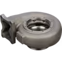 Top view of HX83 turbine housing displaying machined circular inlet opening
