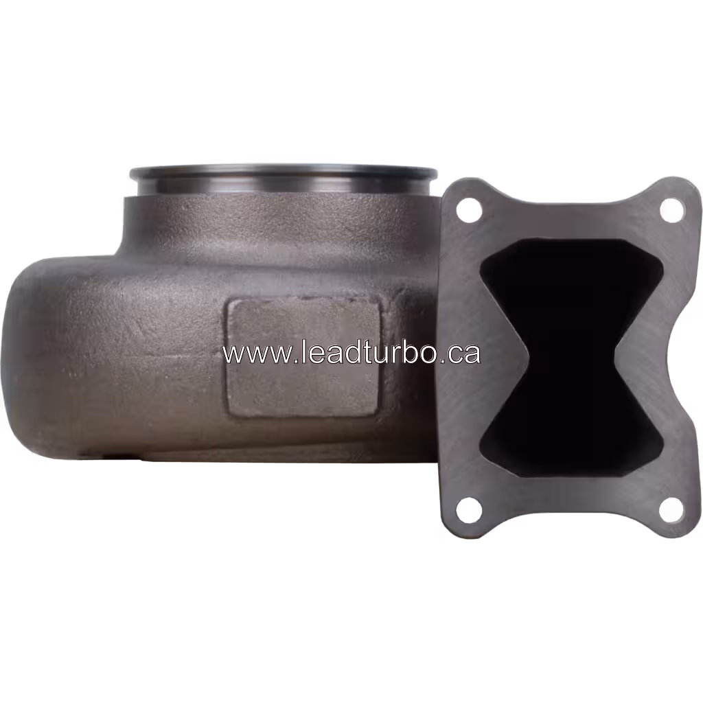 FOR 3774246 TH HX83 turbine housing front view showing grey cast metal volute casing