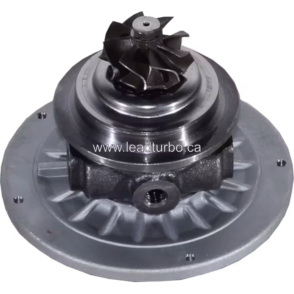 Vue de dessous du Core J96 FOR VA430089 avec la roue de compresseur et la bride