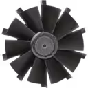Vue de dessus de la roue de turbine 314629, disposition radiale des aubes