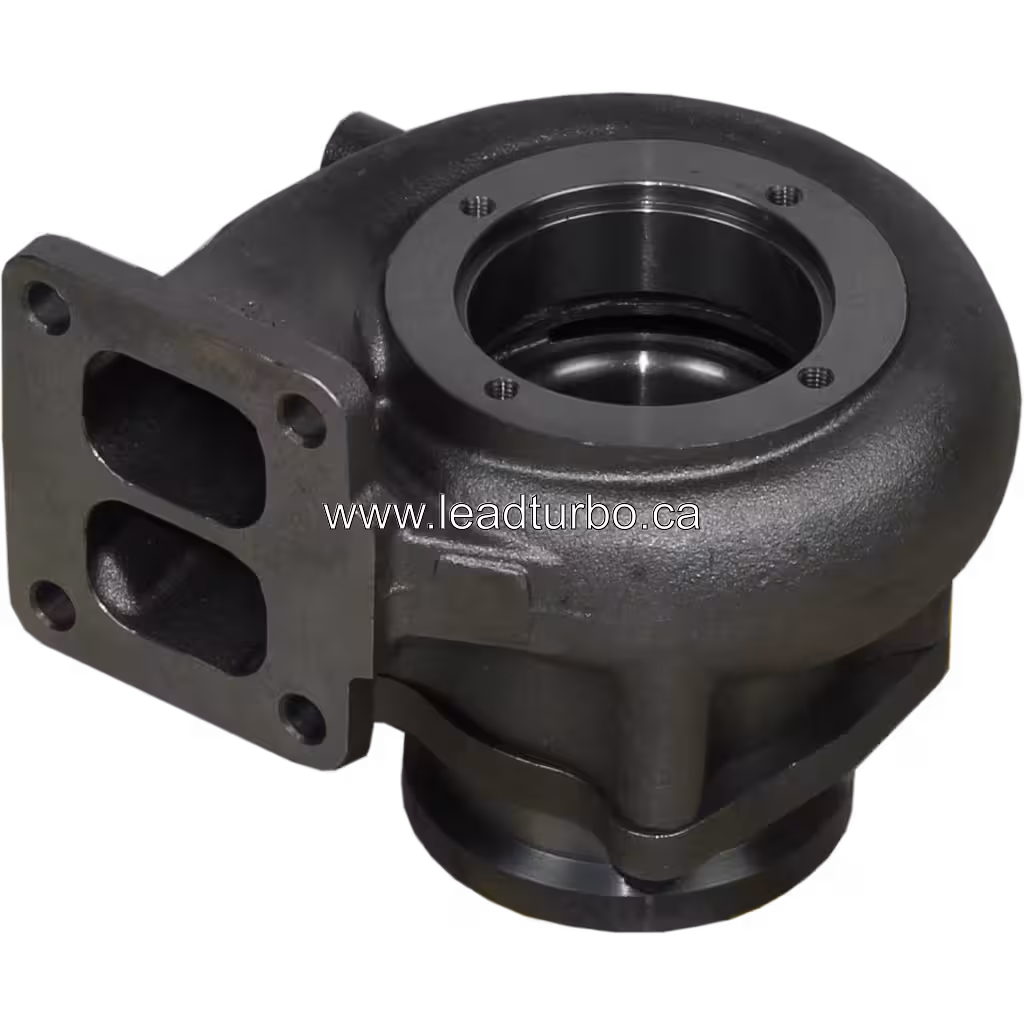Exhaust flange with four bolt holes on Navistar DT466E turbine housing