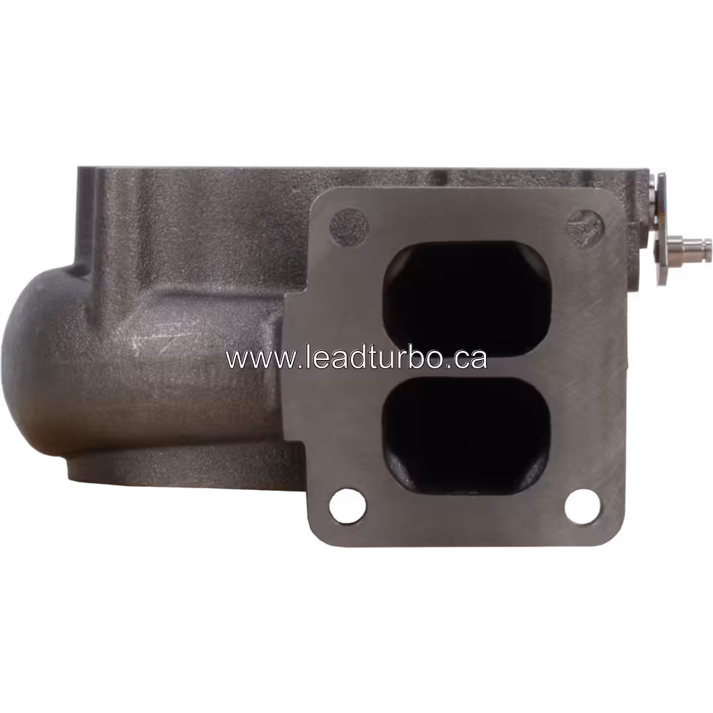FOR 729161-5005 TH GT3776S turbine housing front view with two-port exhaust inlet