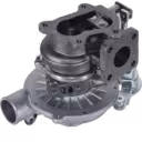 8971397243 RHF4H- turbocharger bottom view with square exhaust flange