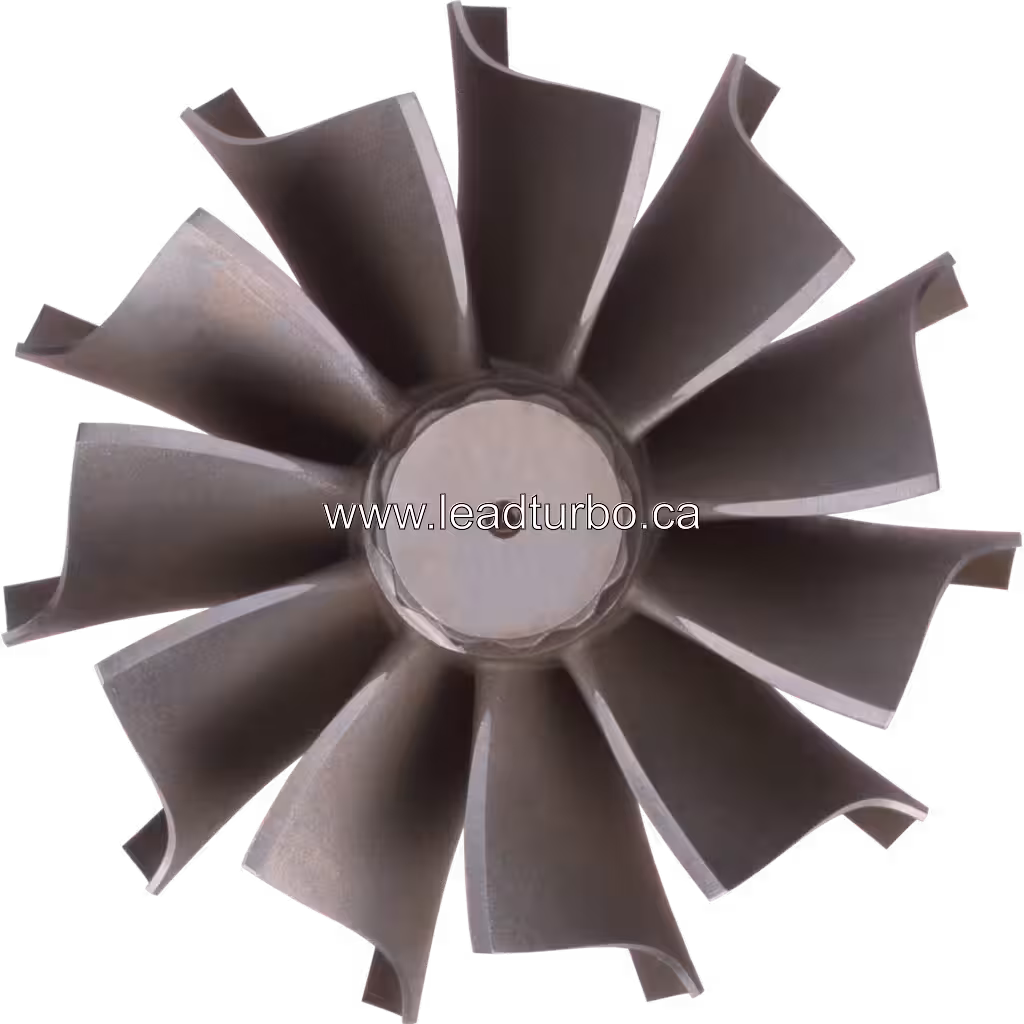 Vue de dessus de la roue turbine HE800FG HX82 montrant le moyeu central