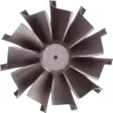 Vue de dessus de la roue turbine HE800FG HX82 montrant le moyeu central