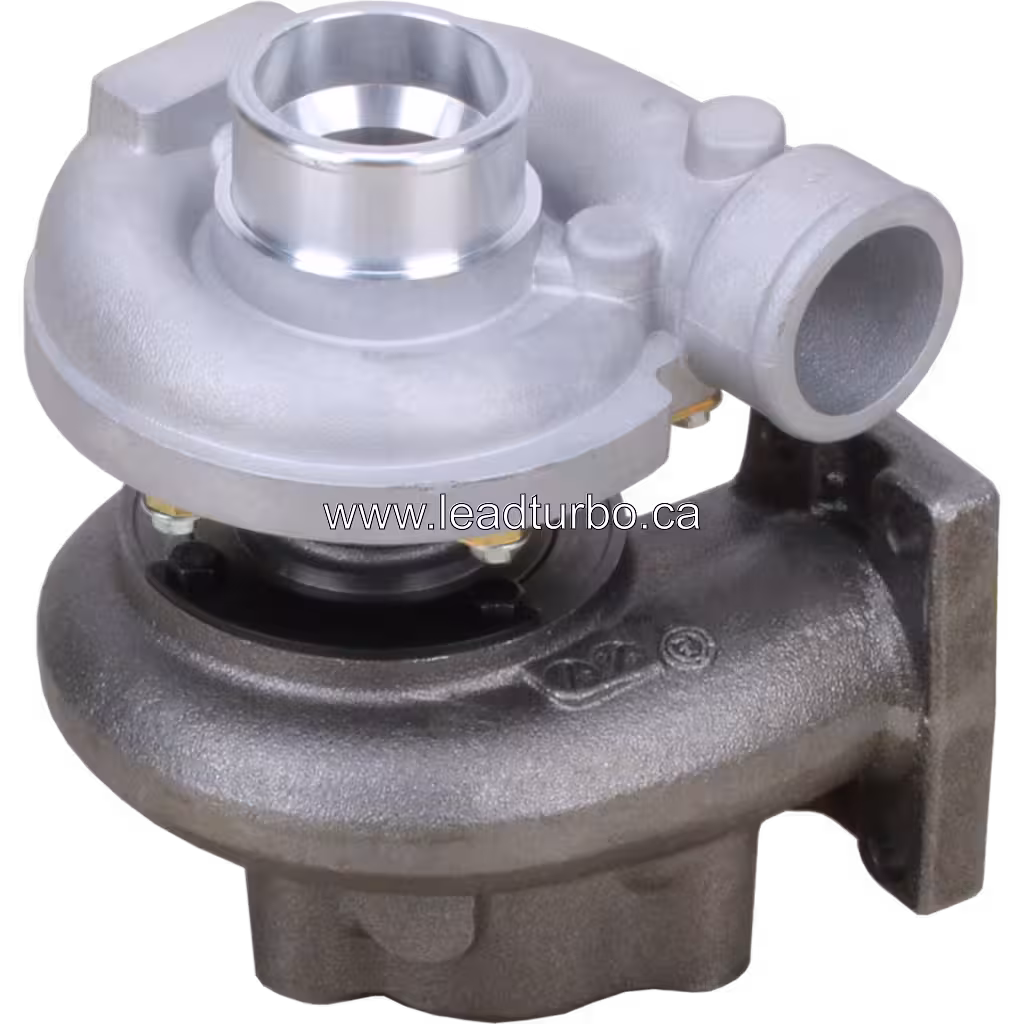 Turbocompresseur 2674A361 vue de dessus 45 degrés avec carter compresseur en aluminium