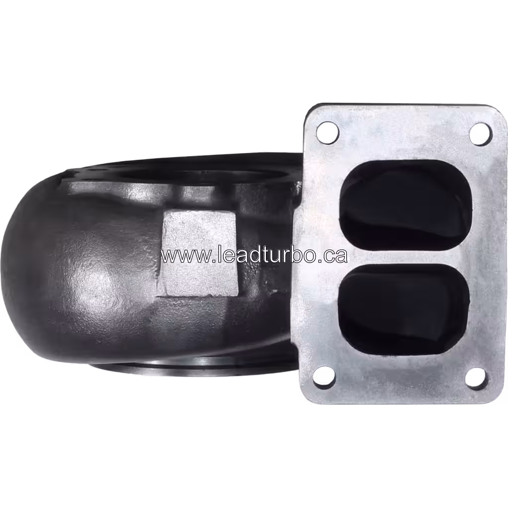 441065-0003 TA5104 turbine housing front view with dual-port flange
