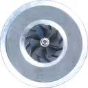 Front view of 434766-0006 GT2056V turbocharger core showing silver compressor housing