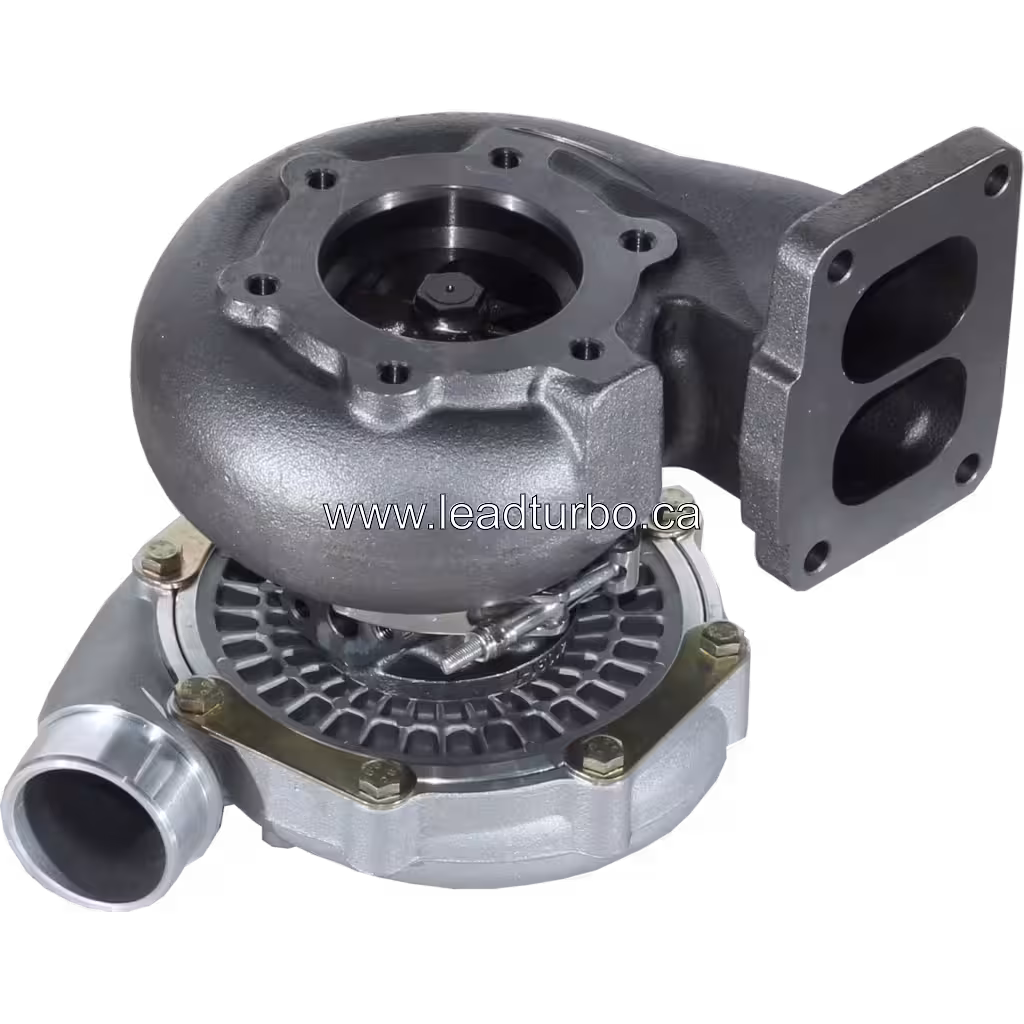 Turbocompresseur 466314-5011 TA4507 vue inférieure avec roue turbine visible