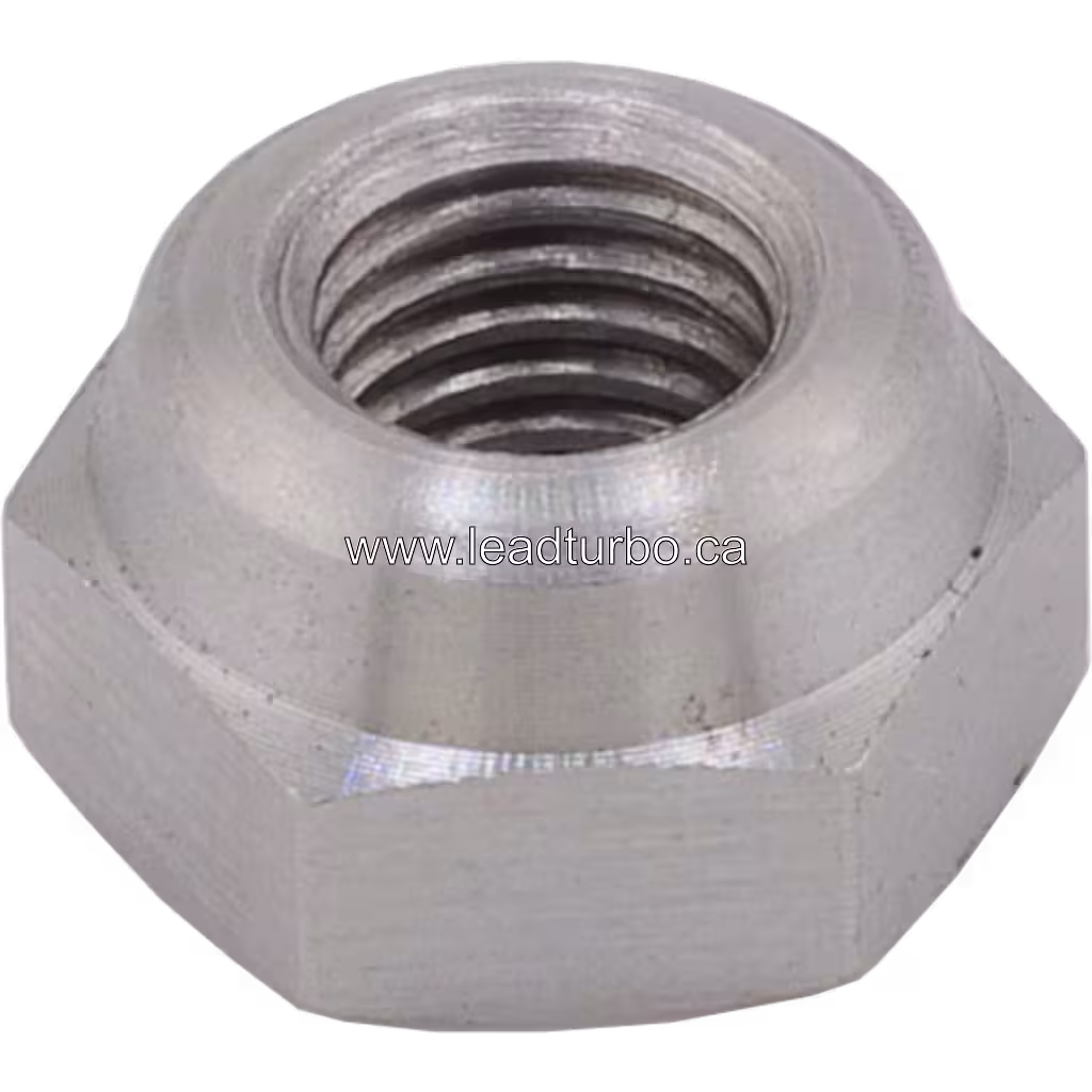Top 45-degree view of J96-1 shaft nut with machined metal surface