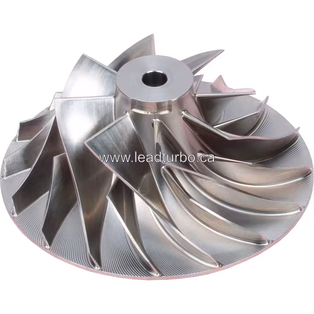 Roue de compresseur HX83 pour Cummins QSK19, vue supérieure à 45 degrés
