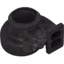Turbine housing flange and exhaust inlet view