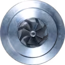 Close-up of turbocharger core housing and center assembly
