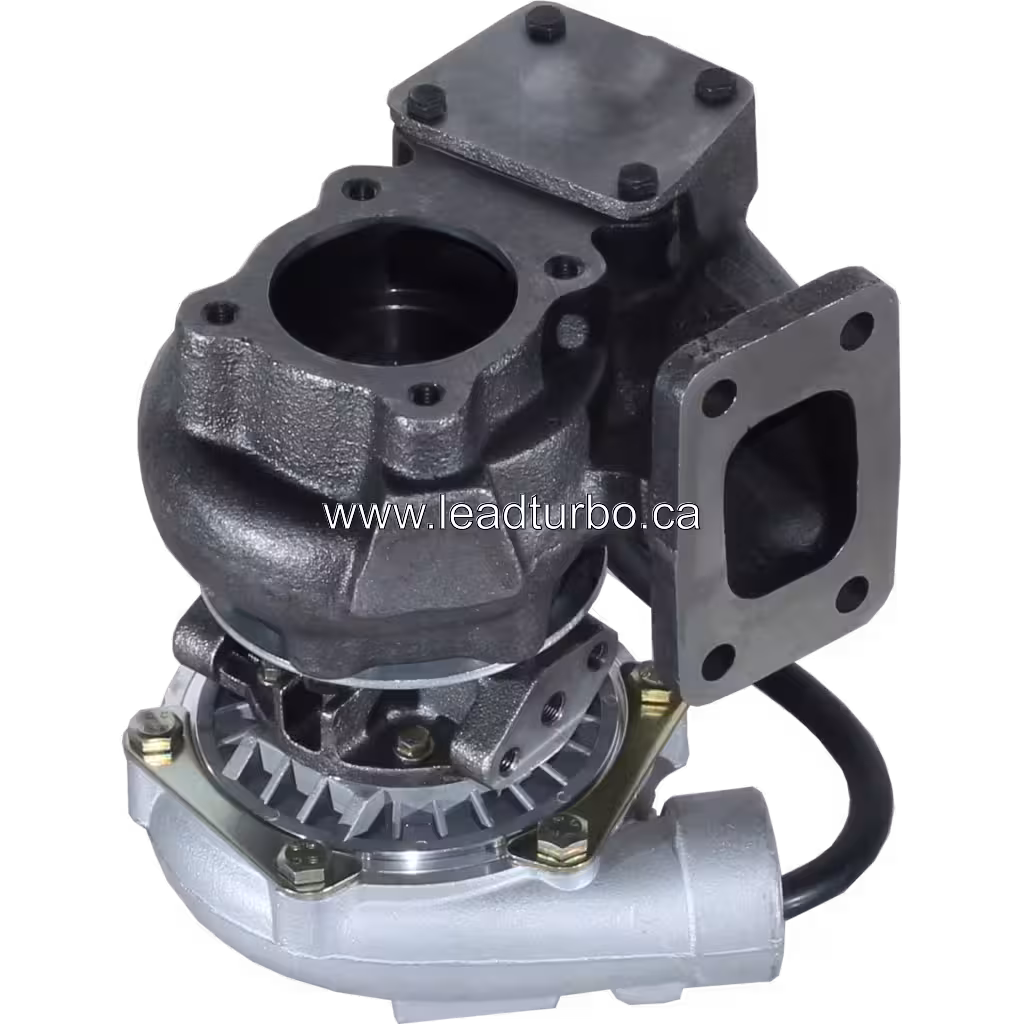 2674A104 turbocharger bottom view with visible central shaft assembly