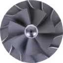 Turbocharger rotor assembly with twin impellers and central shaft
