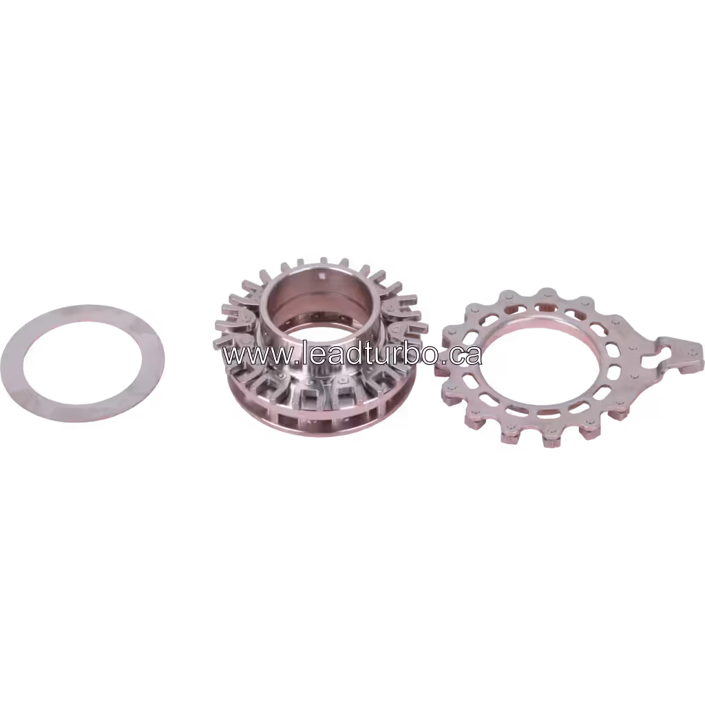 Détail du nozzle ring RHF55V avec finition métallique argentée