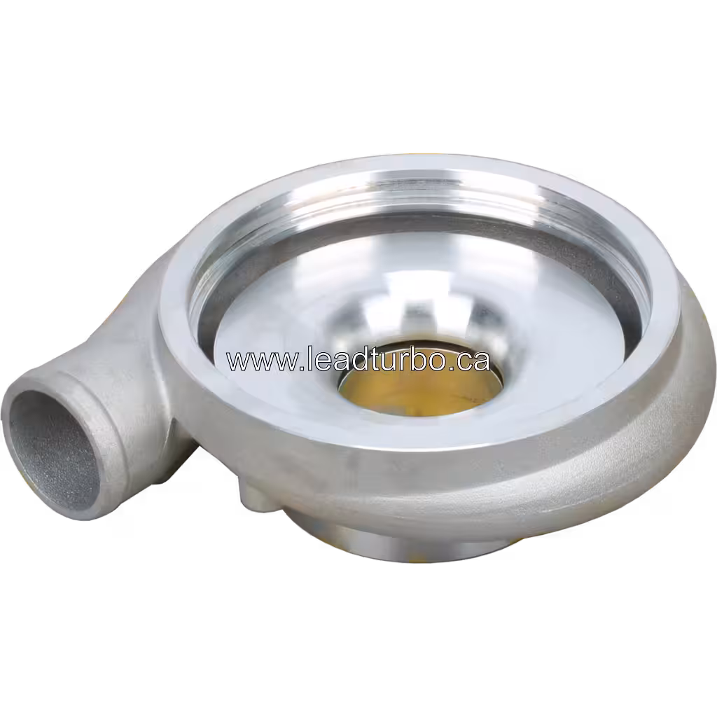 Top view of HX40 turbo compressor housing mounting flange