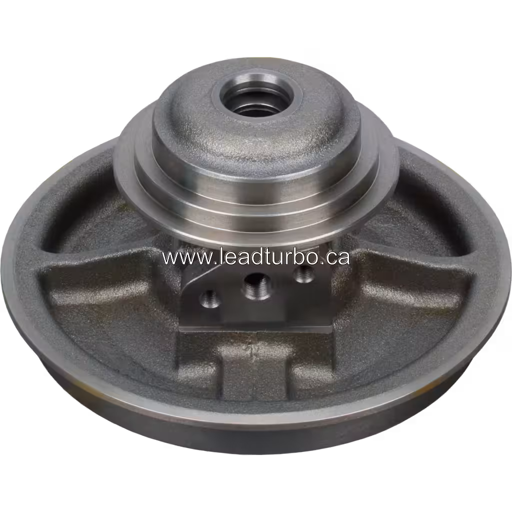 Bearing housing S400S010 vue du dessous à 45 degrés avec nervures de renfort et surface usinée