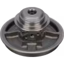 Bearing housing S400S010 vue du dessous à 45 degrés avec nervures de renfort et surface usinée