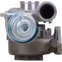 Front view of 2823127800 TF035HM turbocharger showing turbine wheel and compressor inlet