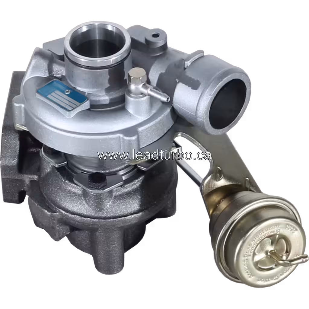 K14-2070GGB turbocharger top view showing blue identification tag