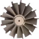 Top view of 4035360 turbine wheel shaft and hub