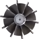 Vue de dessus de la roulette turbine à 12 aubes J96