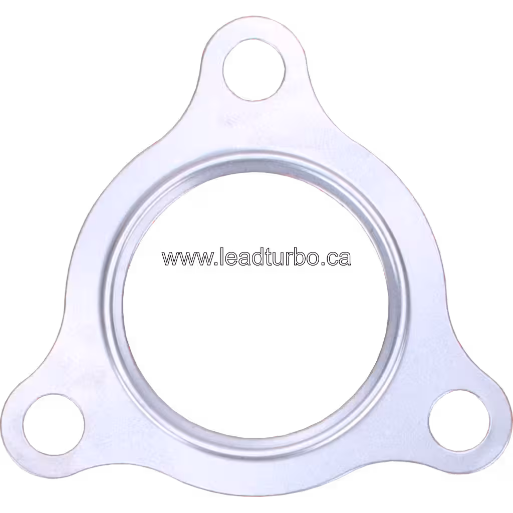 FOR RHF55V GA-TO turbocharger gasket front view showing triangular flange and three-bolt pattern
