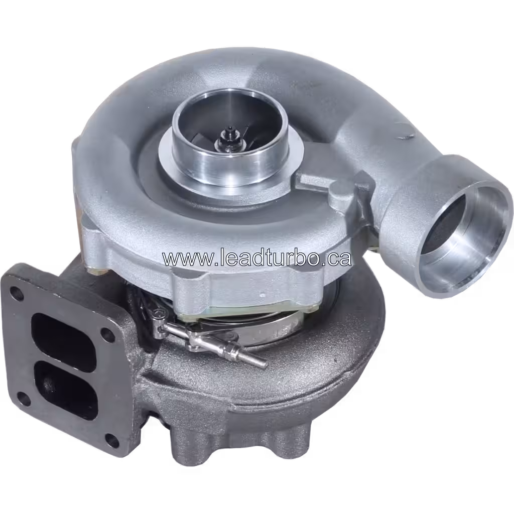 Vue de dessus à 45 degrés du turbocompresseur K29-3467MOA avec plaque bleue